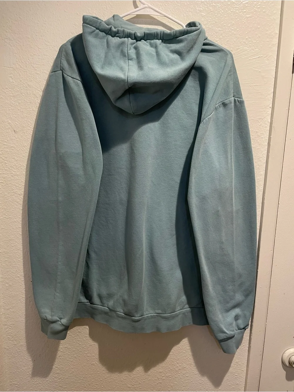 Adidas Men's Essentials Embroidered Small Logo Hoodie Light Teal Size XL